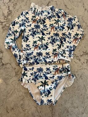 Janie and Jack Kids Long-Sleeve Two-Piece Swim Set